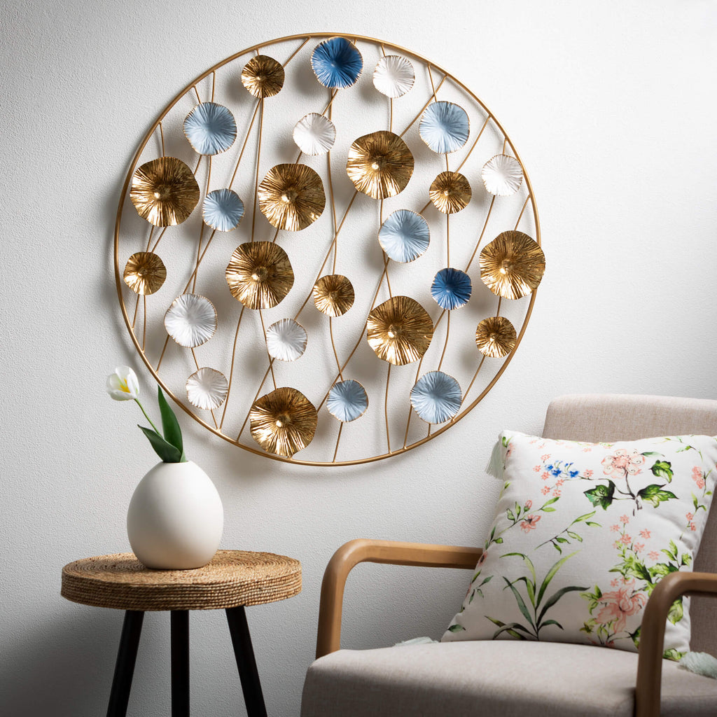 Round Metal Botanical Wall Art