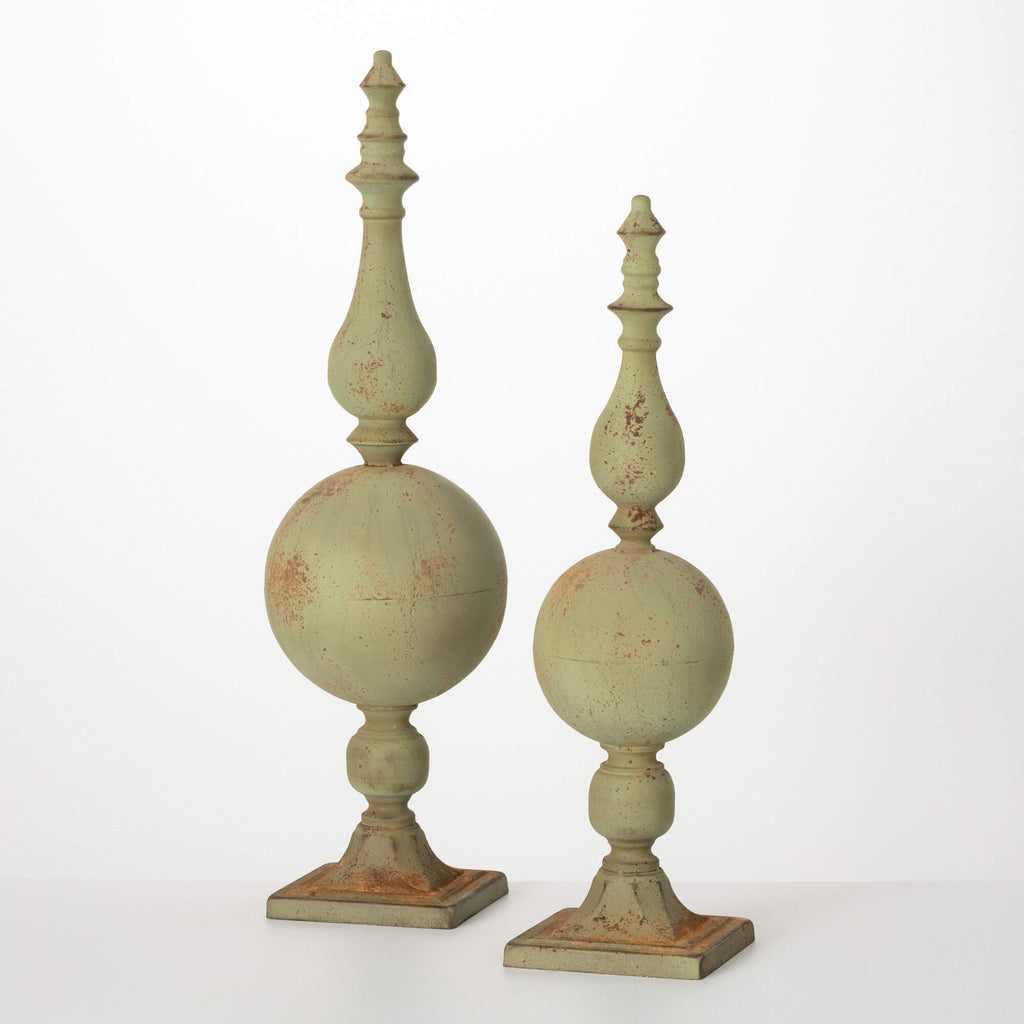 Patina Finial Sculpture Set 2 