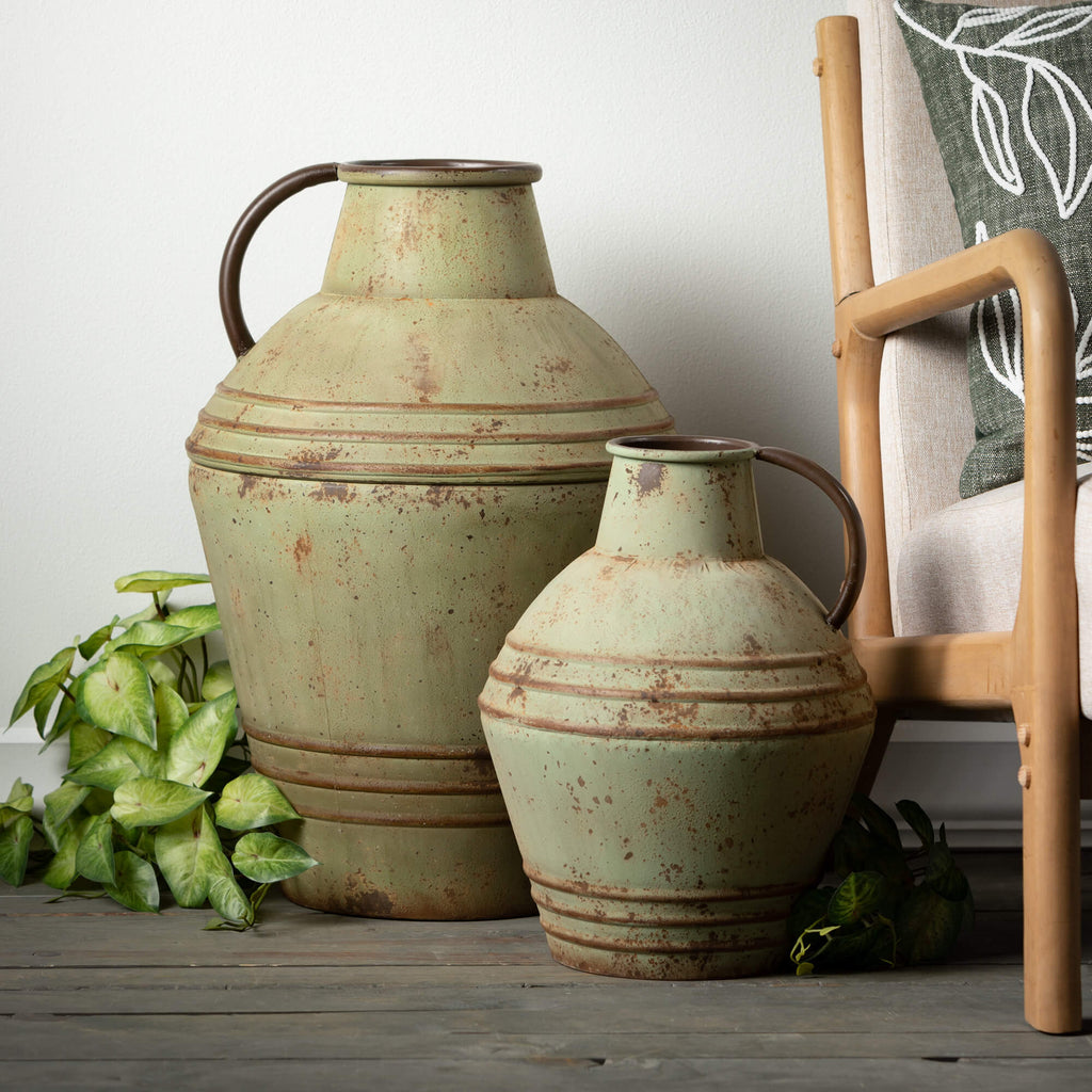 Oversized Patina Jug Set Of 2 