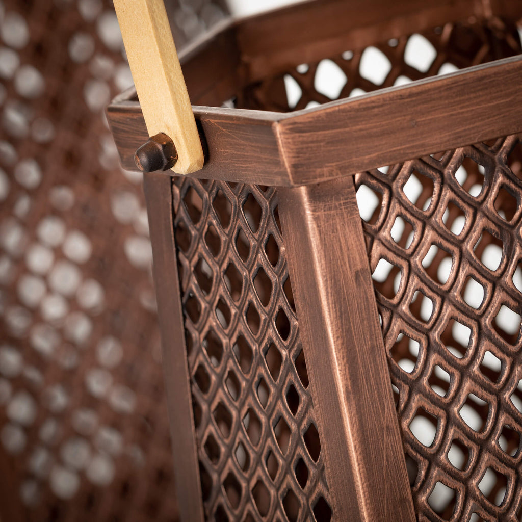 Pierced Metal & Wood Lanterns 