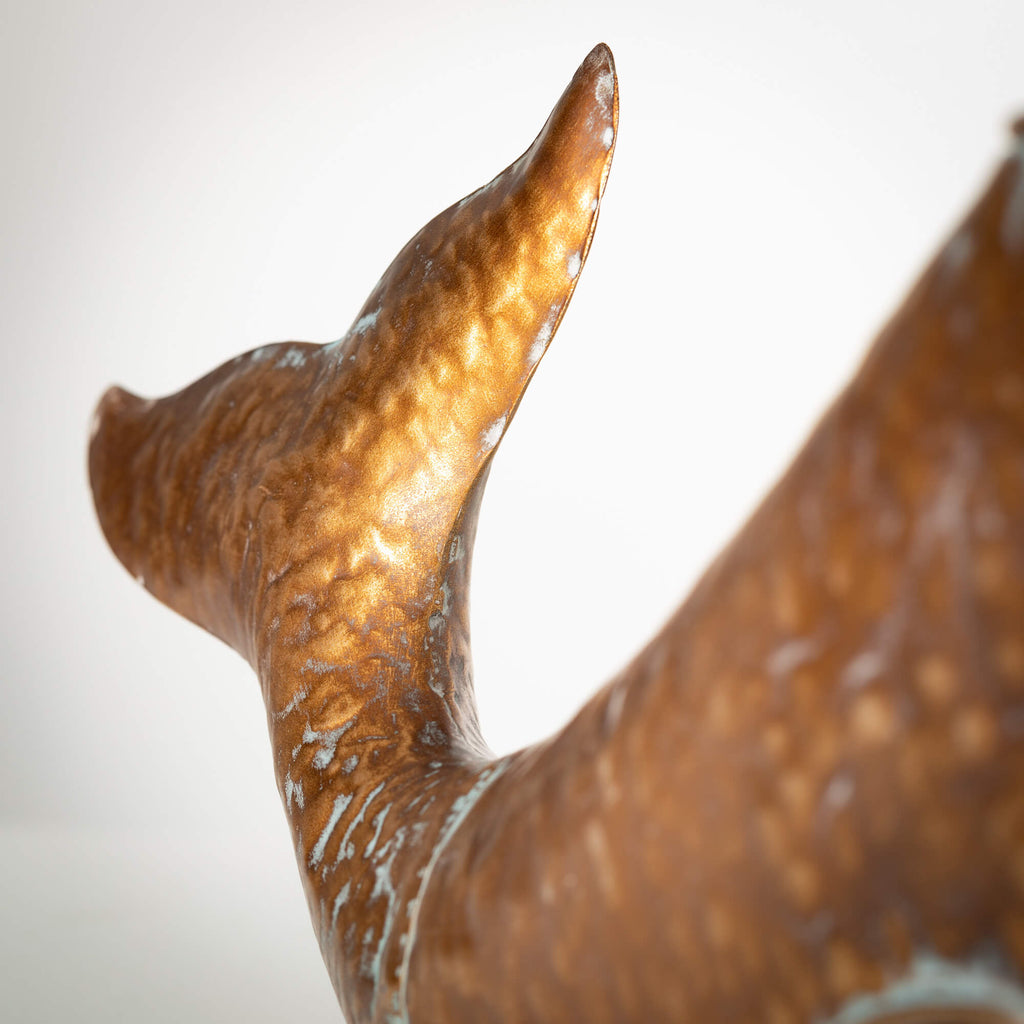 Happy Bronze Whale Planter    