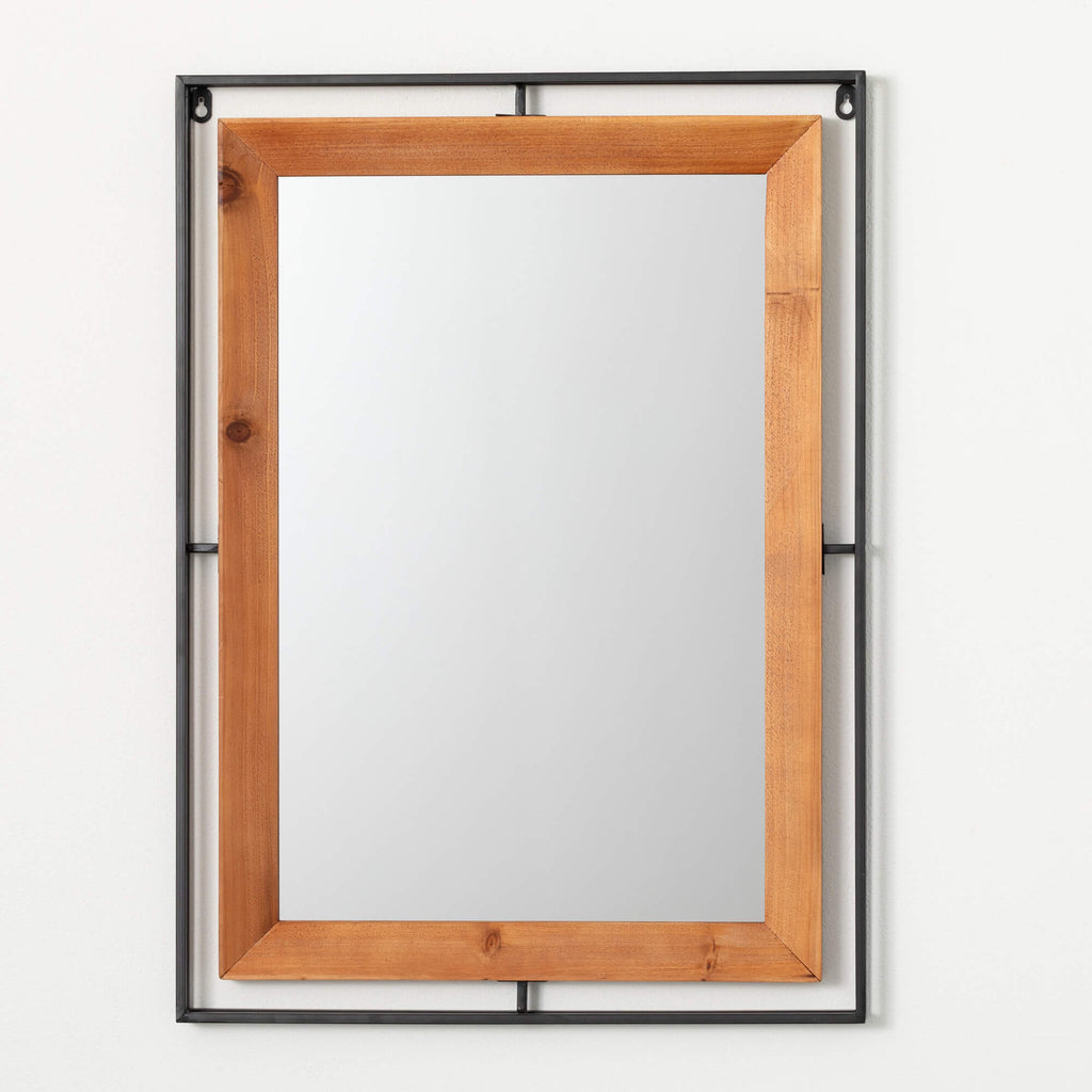 Black Framed Walnut Mirror    