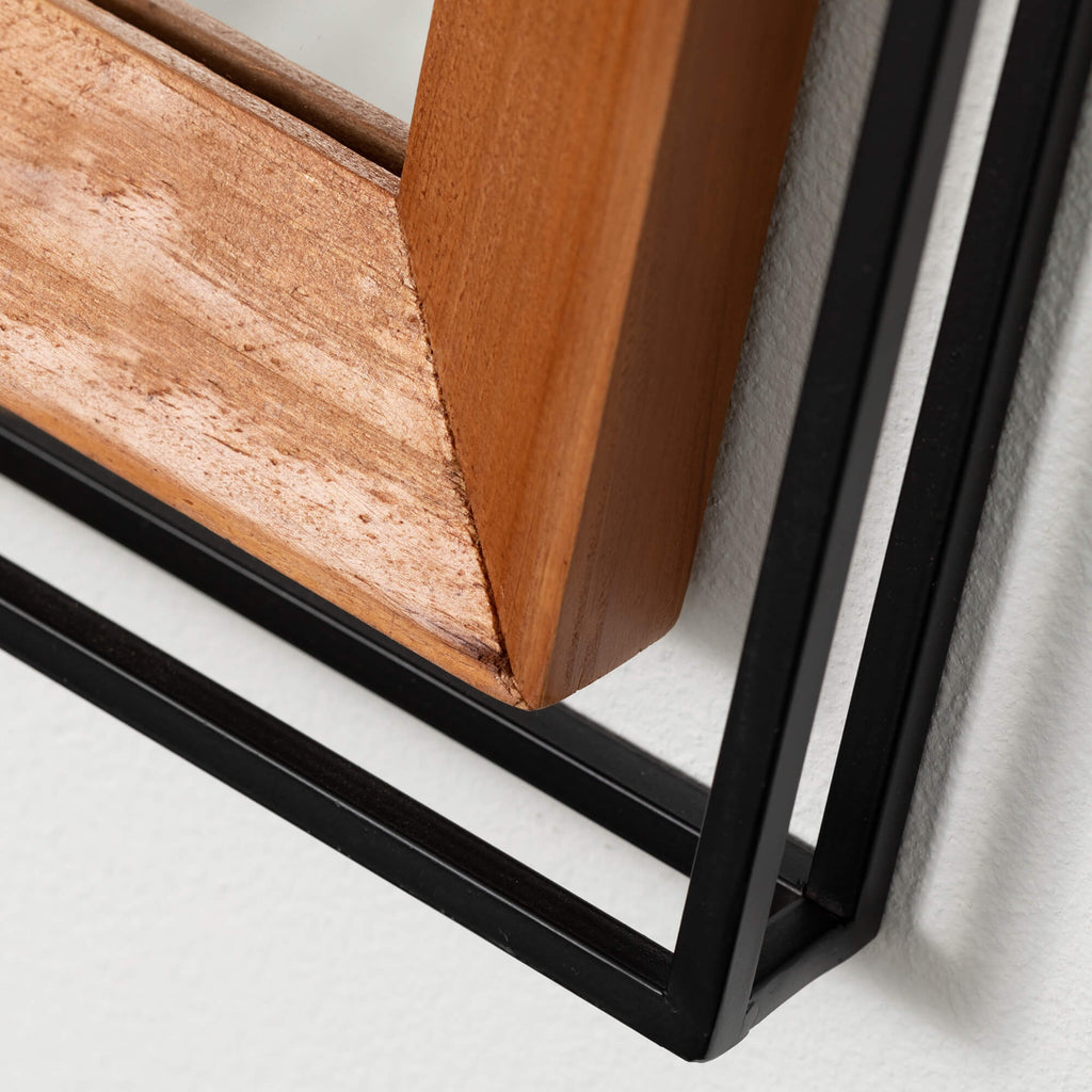 Black Framed Walnut Mirror    