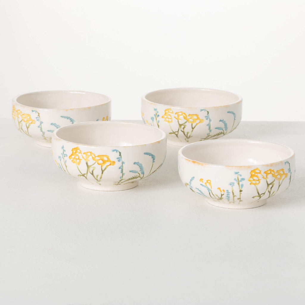 Herb Imprinted Bowl Set Of 4  