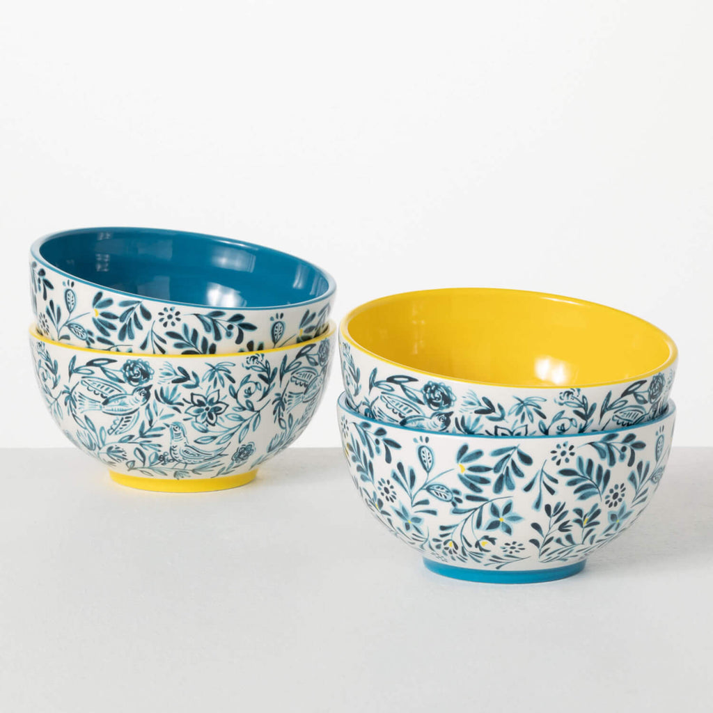 Portuguese Print Bowl Set Of 4