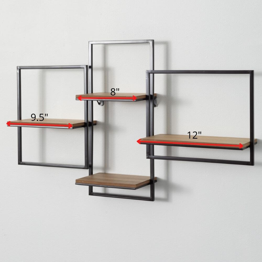 Quadrate Open Wood Wall Shelf 