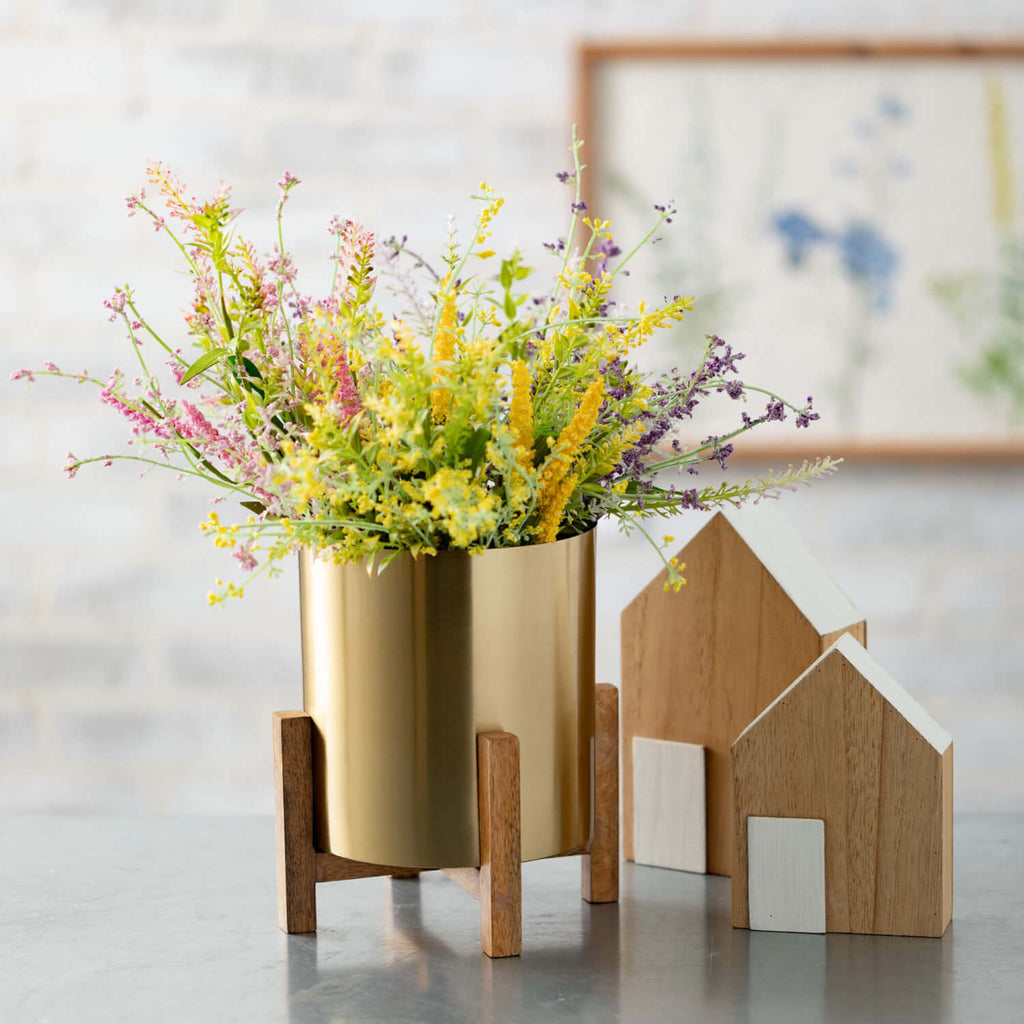 Brass Planter Pair On Stands  