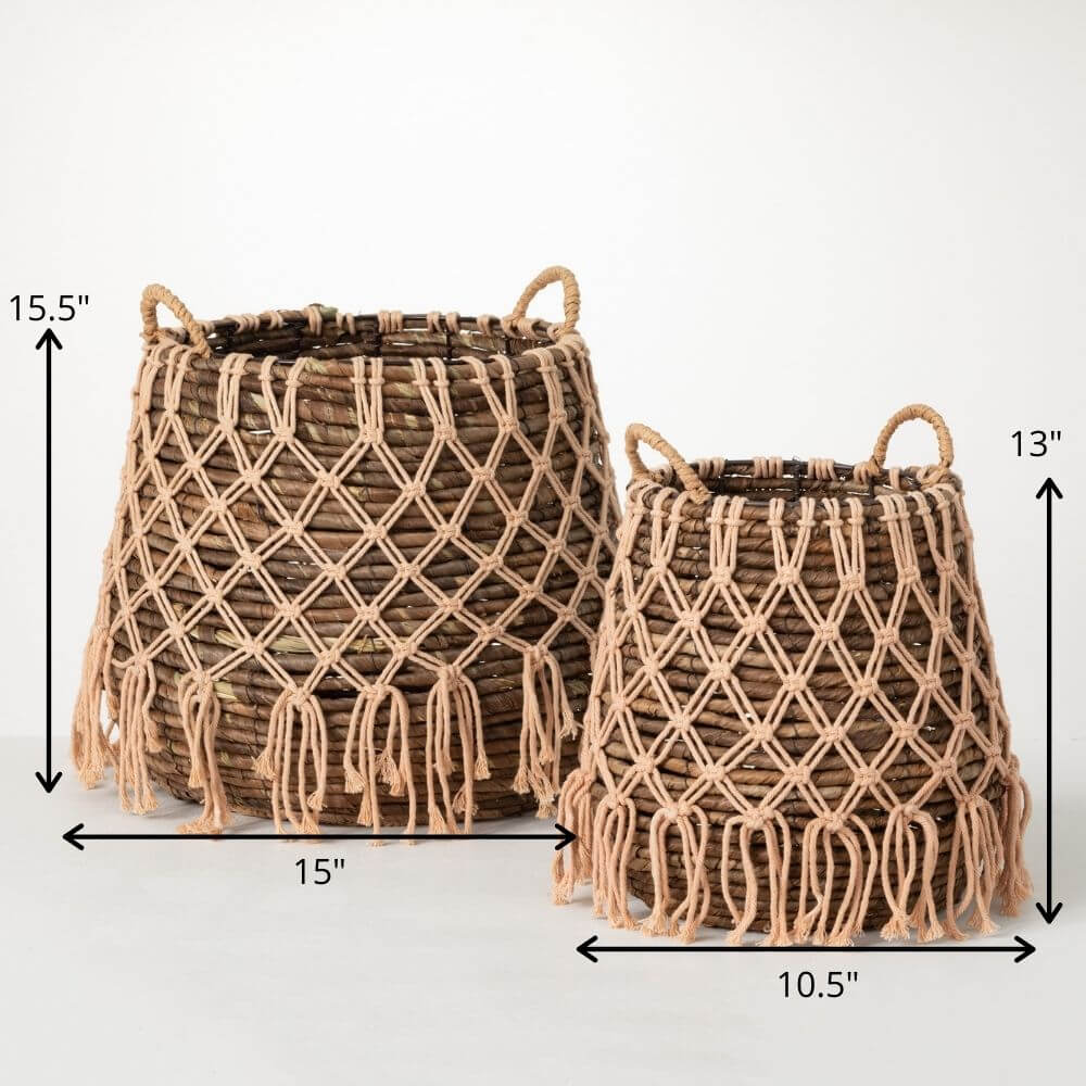 Boho Baskets With Macrame     