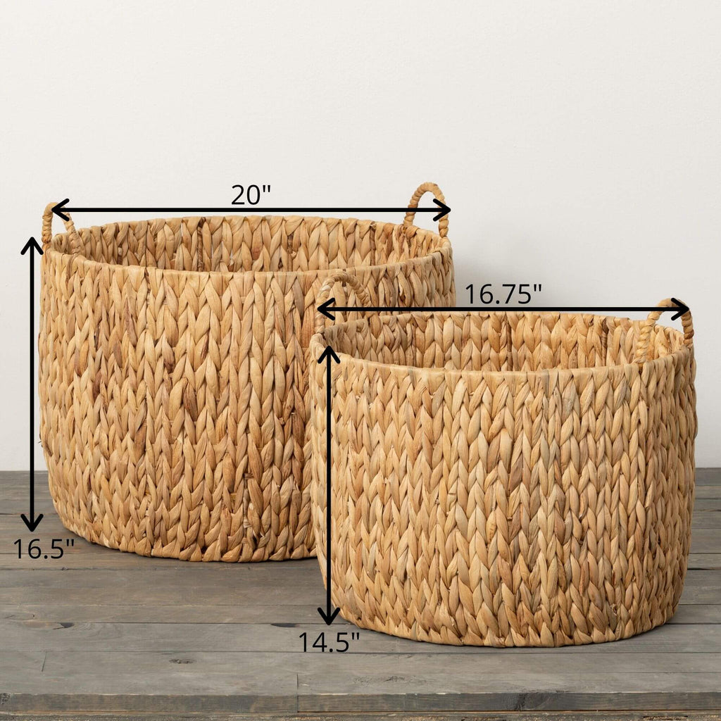 Handcrafted Fiber Basket Set 2