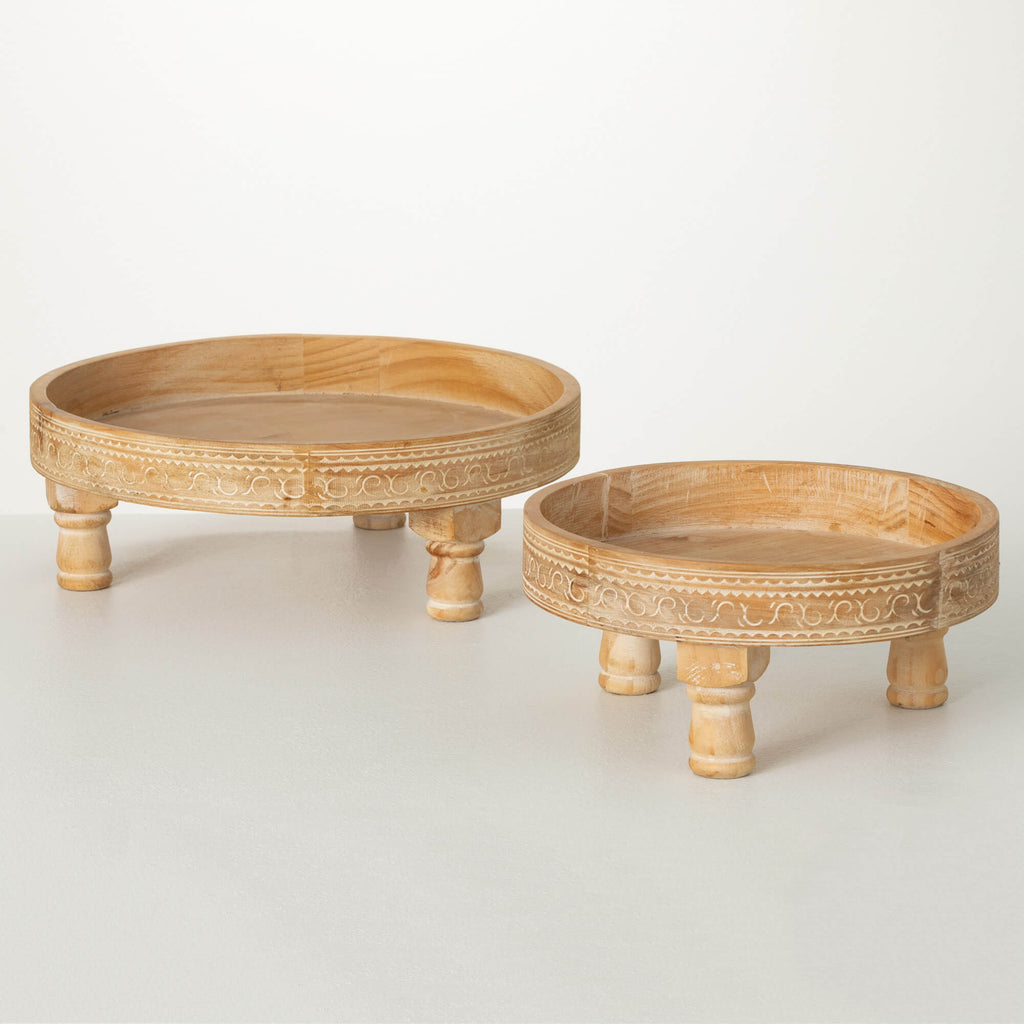 Round Wooden Pedestal Risers  