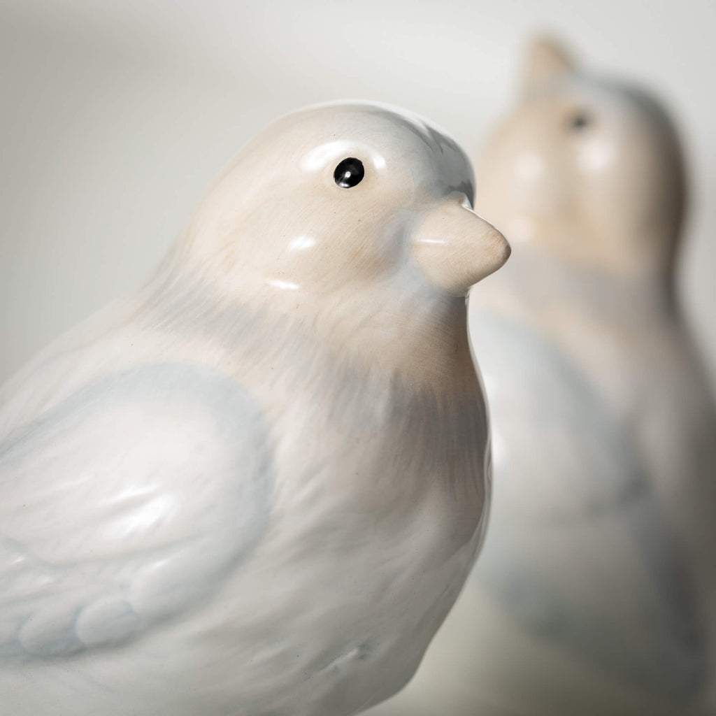 Blue & Gray Ceramic Bird Set 2