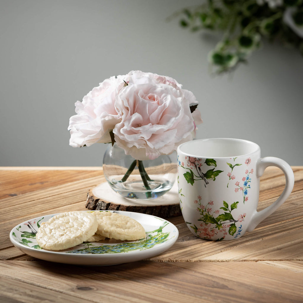 Peacock & Floral Mug Set Of 4 