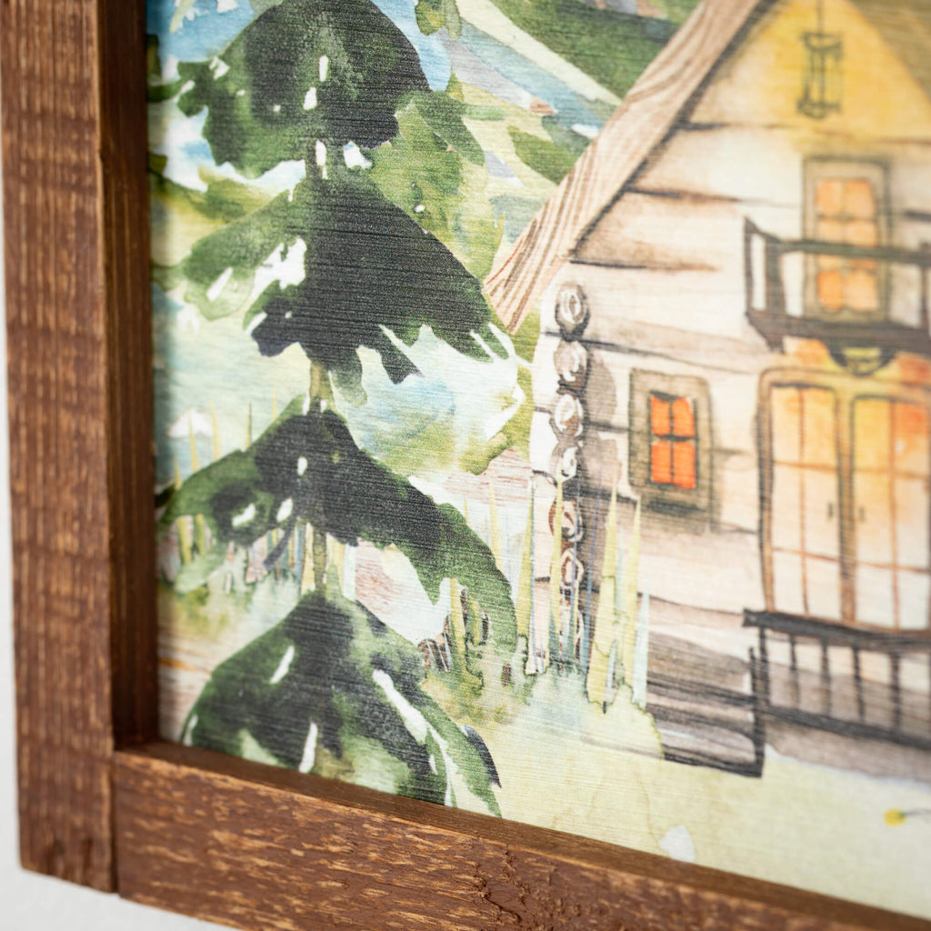 Framed Woodland Watercolor Art