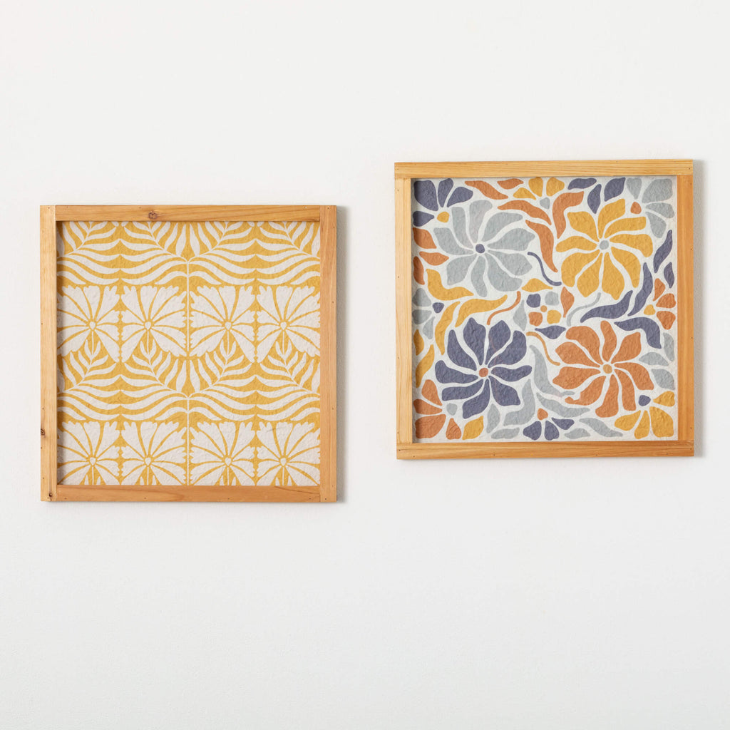 Framed Mod Floral Wall Decor  