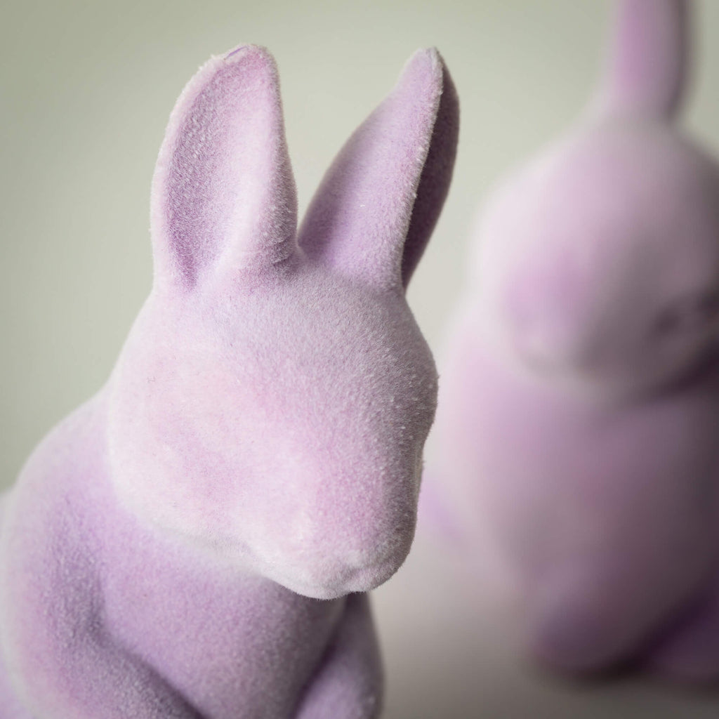 Lavender Bunny Figurine Set   