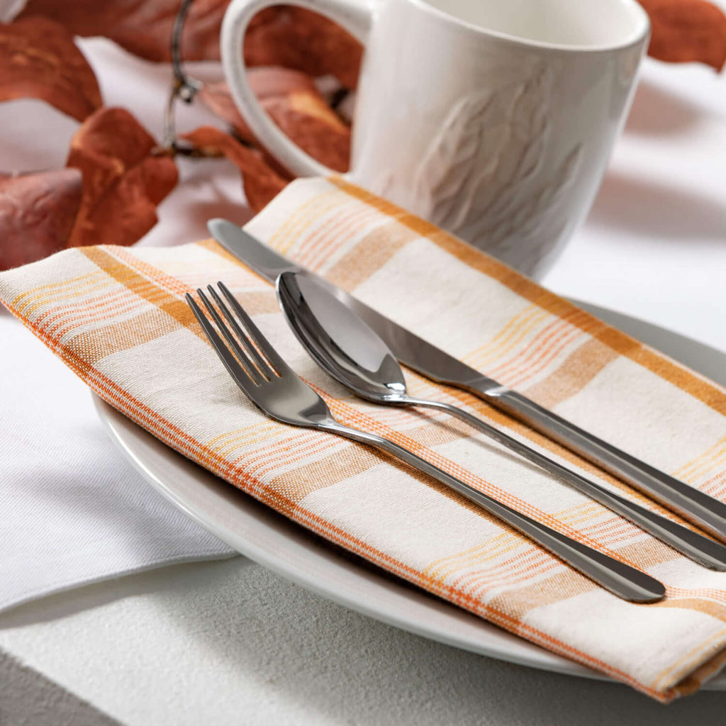 Plaid Patterned Linen Napkin  