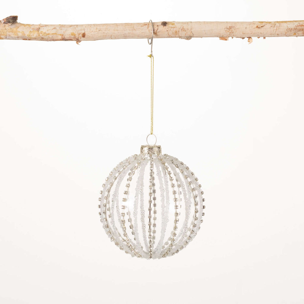 Beaded Crystal Ball Ornament  