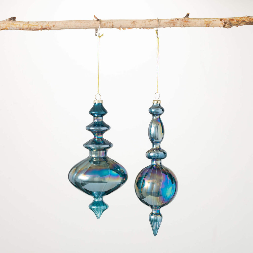 Sapphire Blue Finial Ornaments