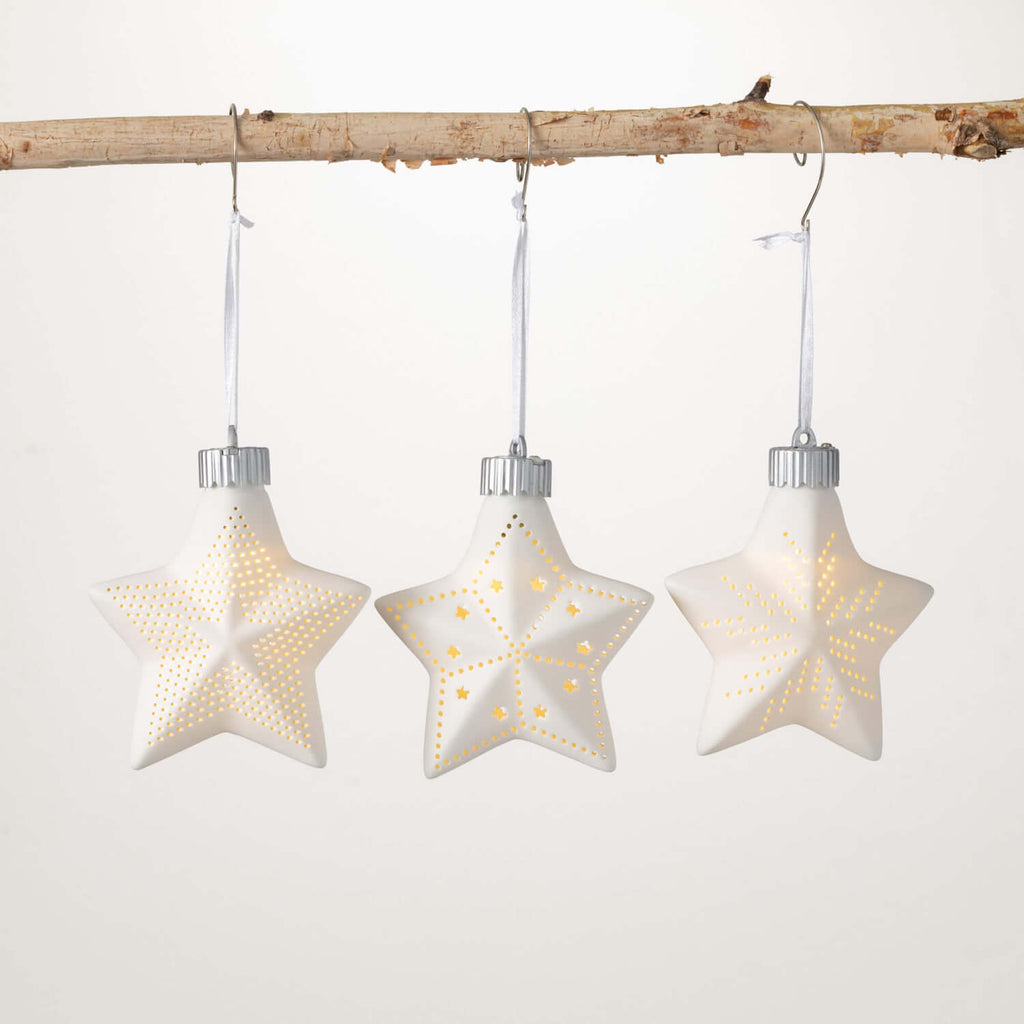 Illuminated Star Ornament Set 