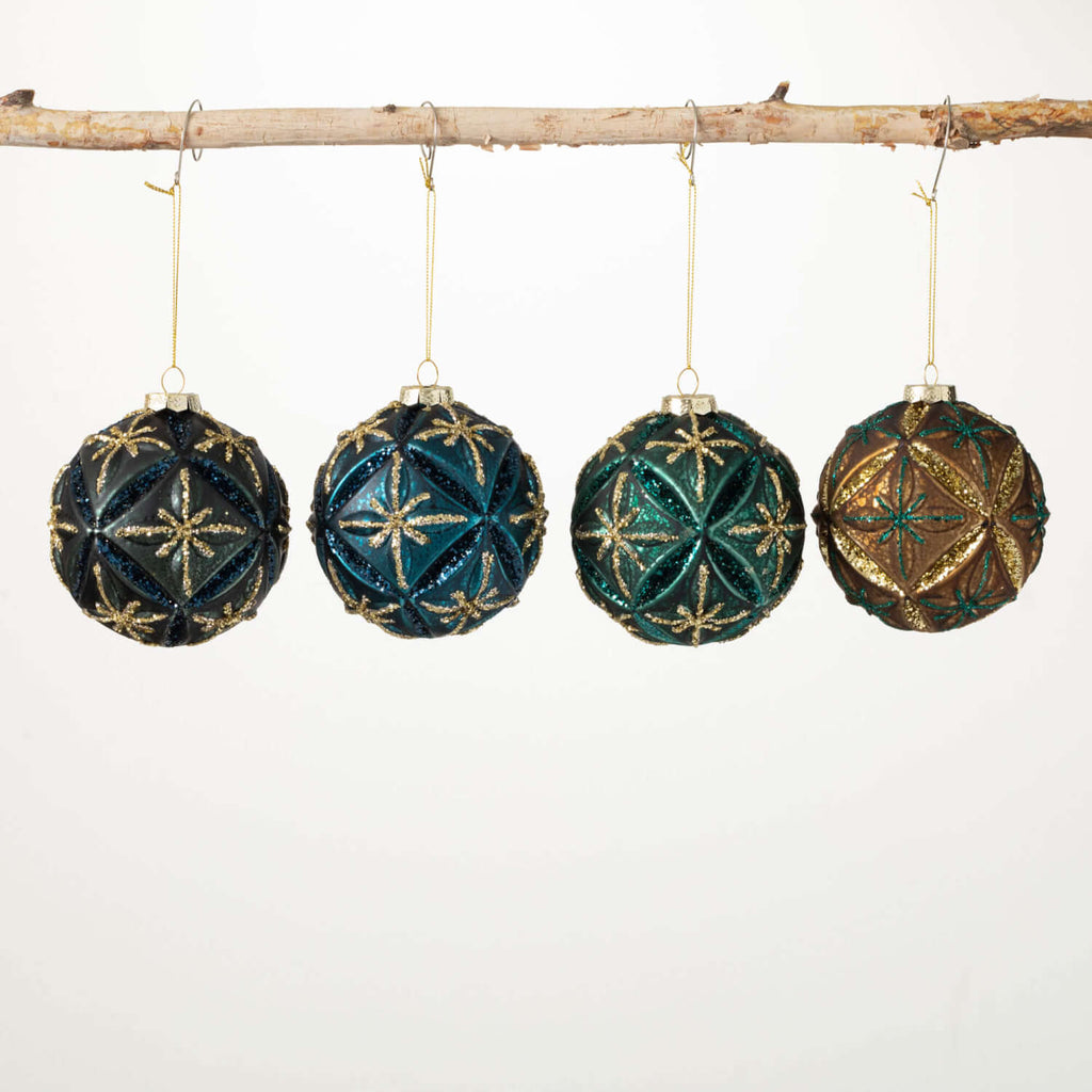 Jewel-Toned Ball Ornaments Set