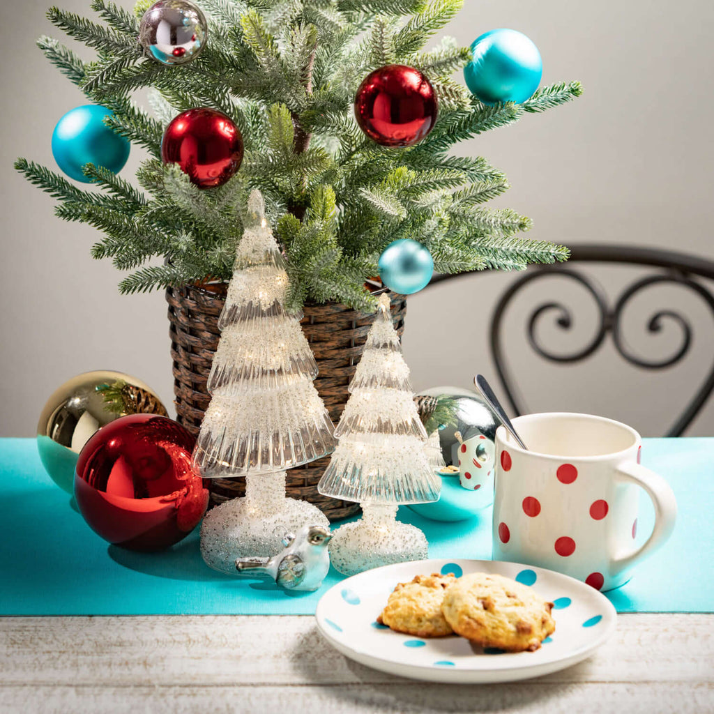 Neutral Glass Bird Ornaments  