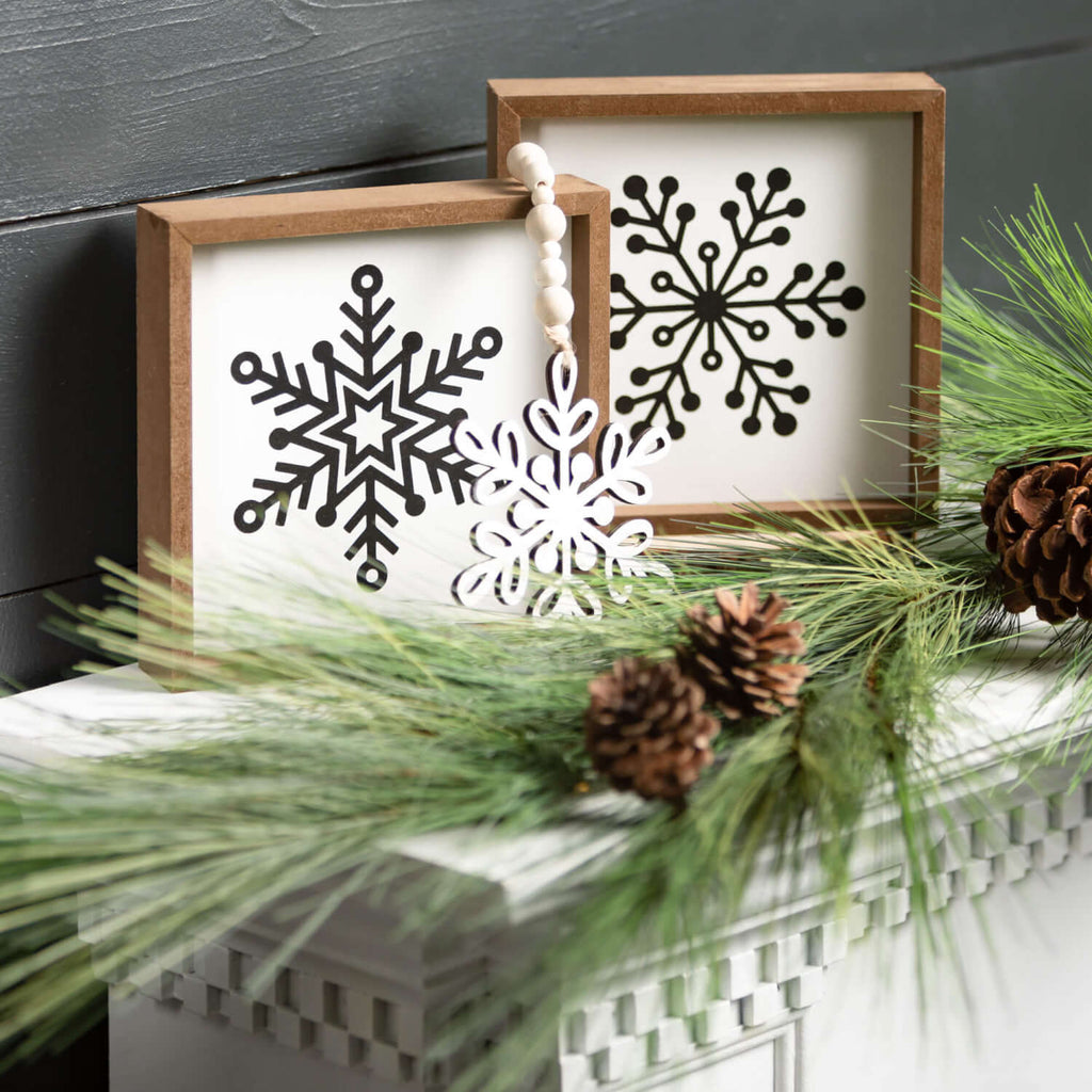 Wood Bead Snowflake Ornament  