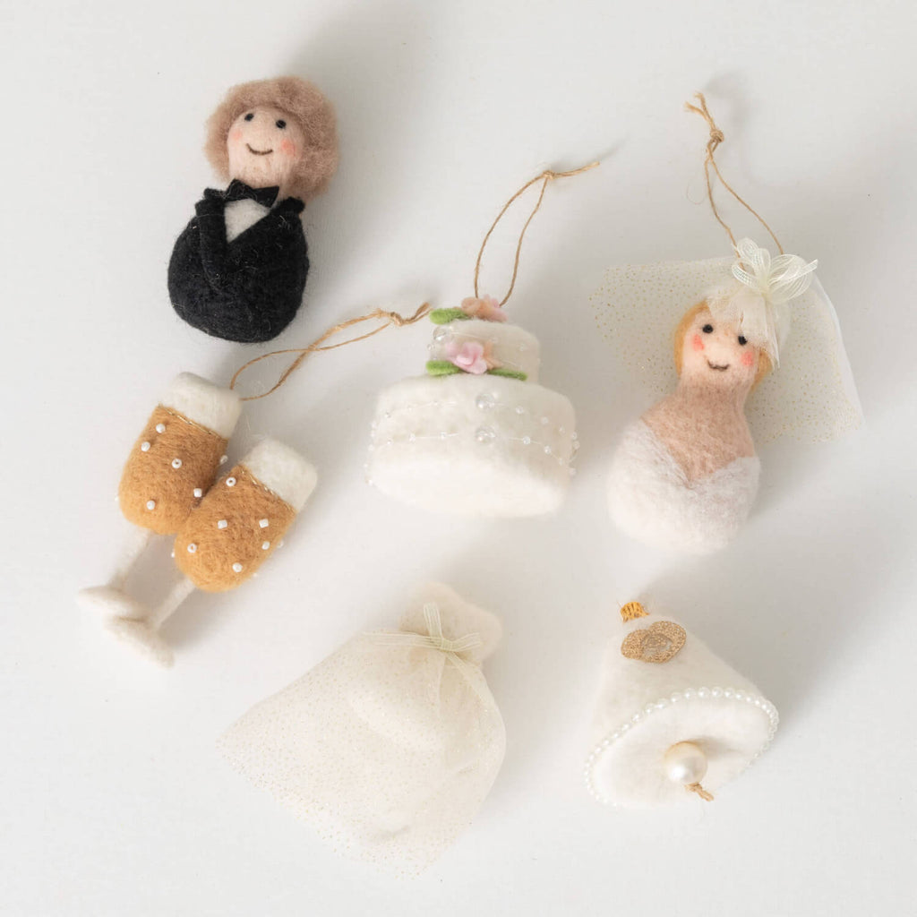 Felt Wedding Ornament Gift Set