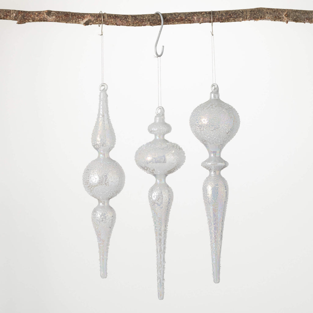 Iridescent Finial Ornament Set