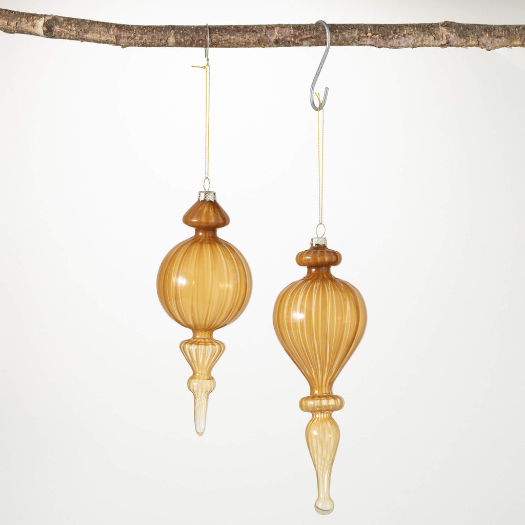 Butterscotch Finial Ornaments 