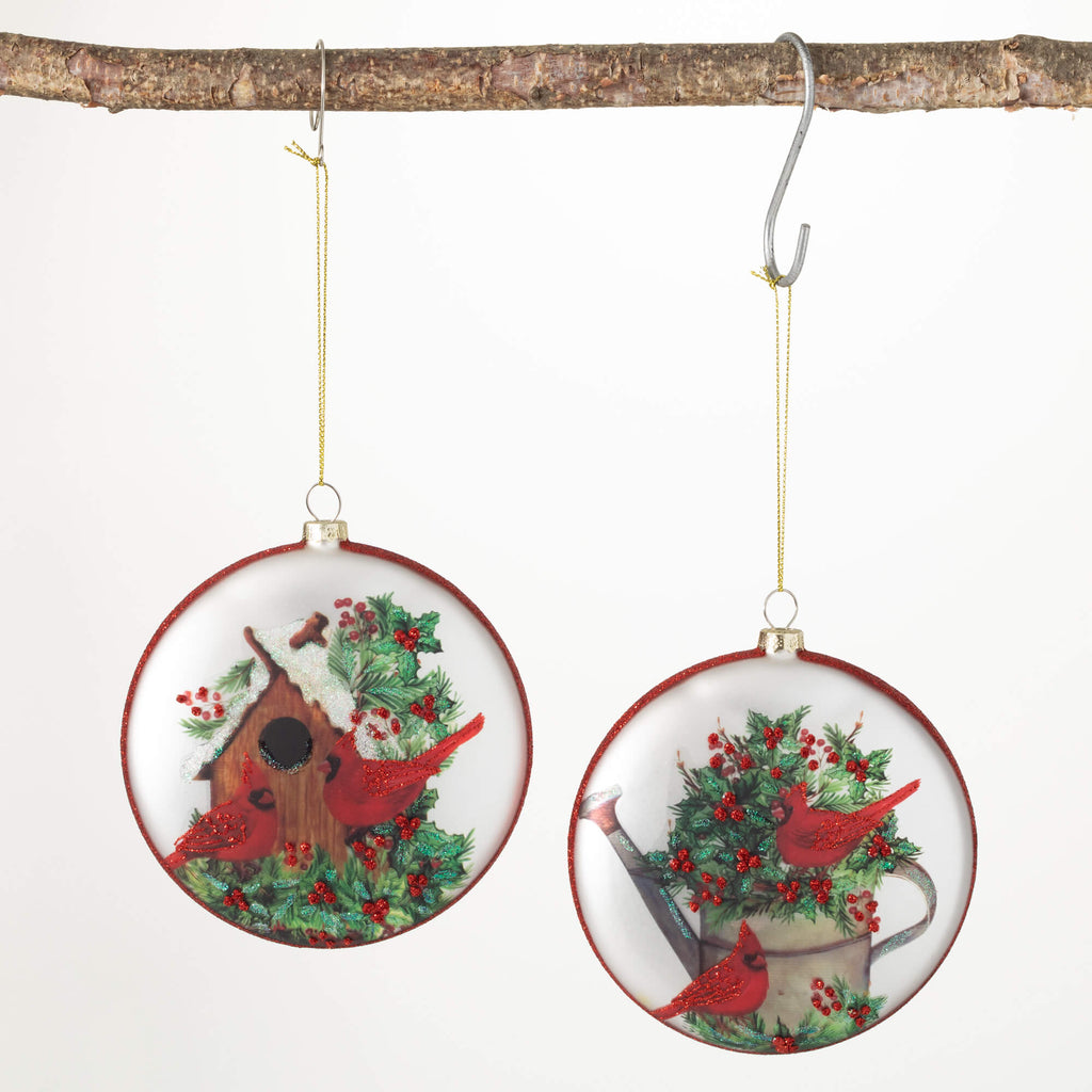 Cardinal Disc Ornament Set    