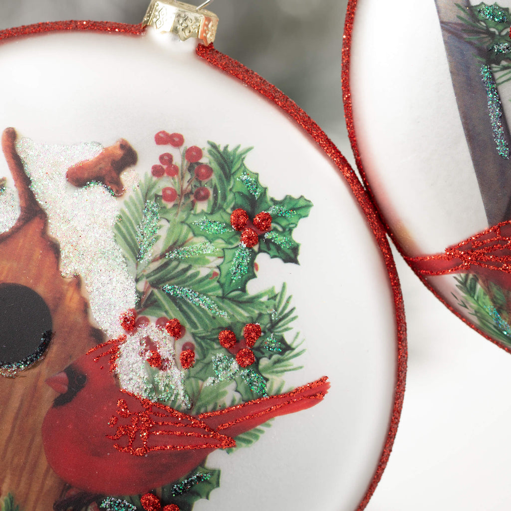 Cardinal Disc Ornament Set    