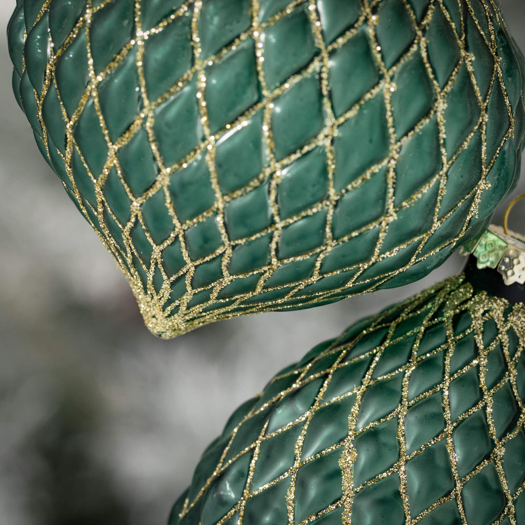 Molded Glass Ornament Set Of 2