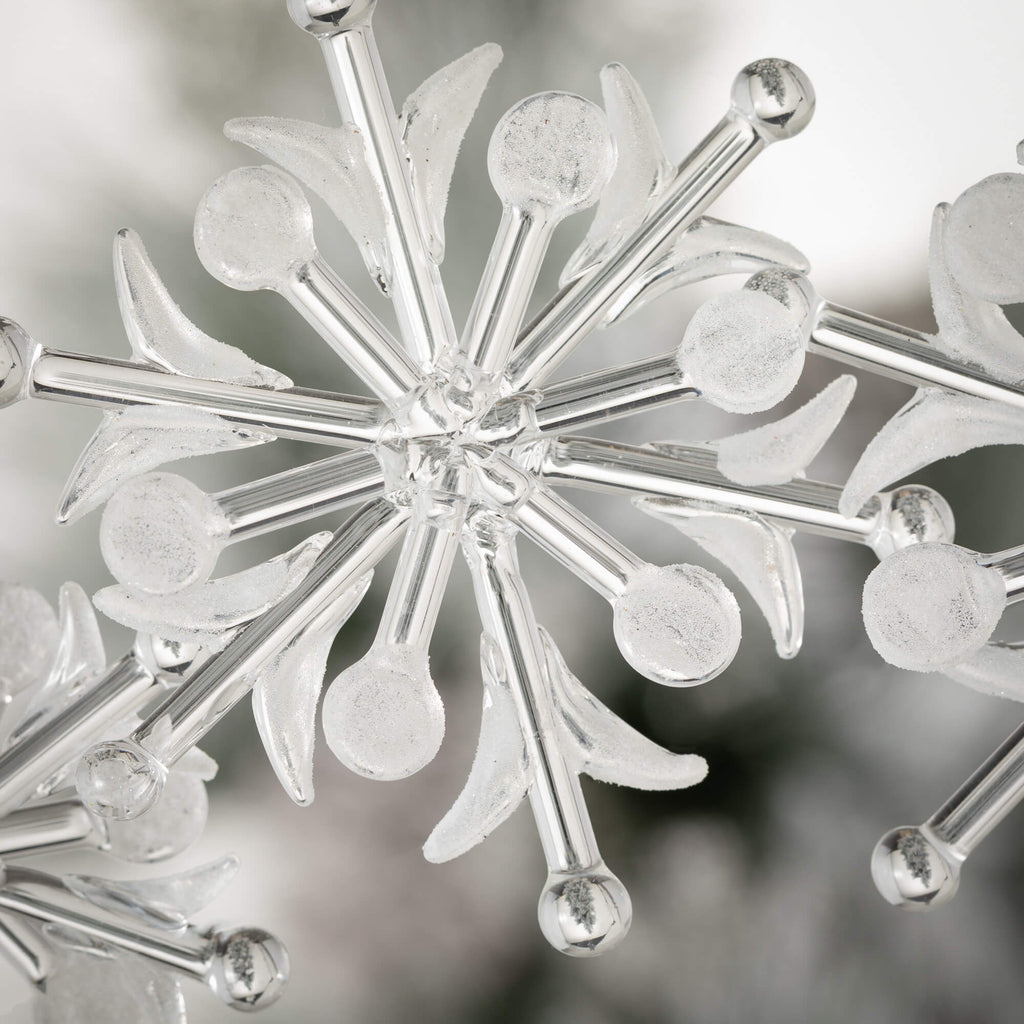 Glitter Snowflake Ornament Set