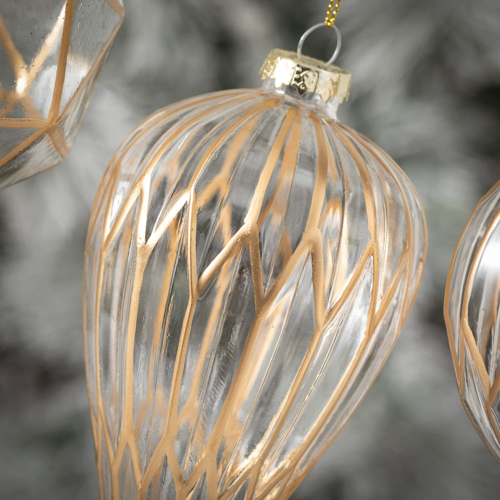 Modern Gold & Glass Ornaments 