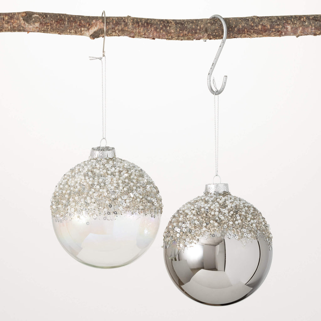 Glitter Ball Ornaments Set 2  