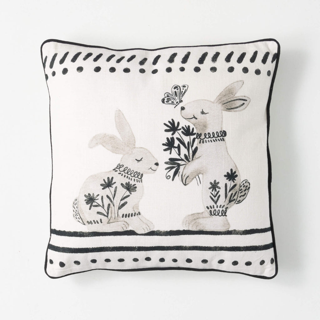 Illustrated Bunnies Pillow    