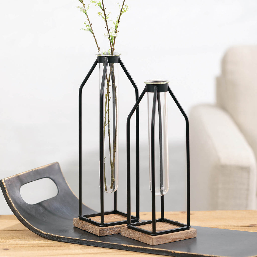 Tube Vase Holder Set Of 2     