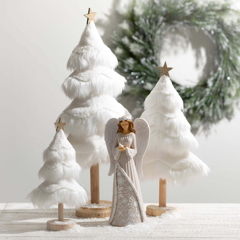 Faux Fur Tabletop Tree Set 3  