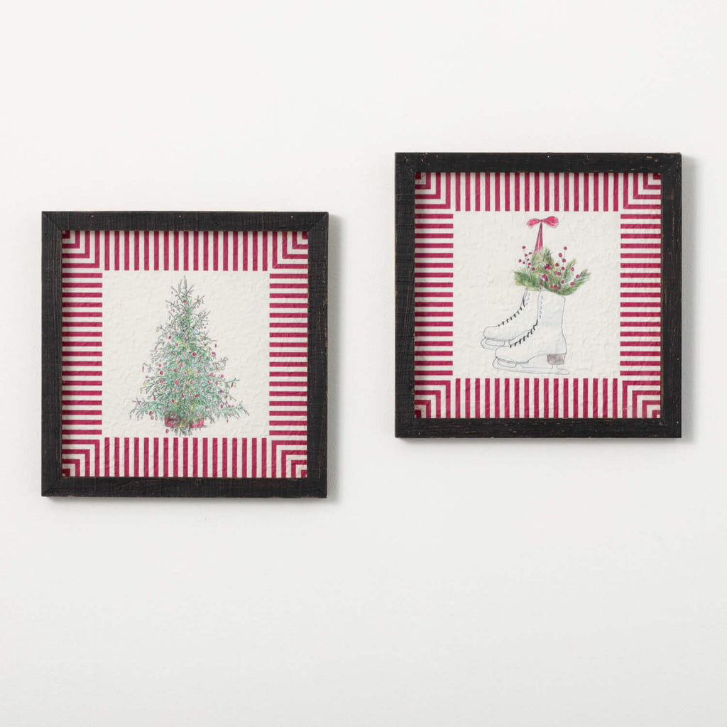 Skates Tree Holiday Art Set 2 