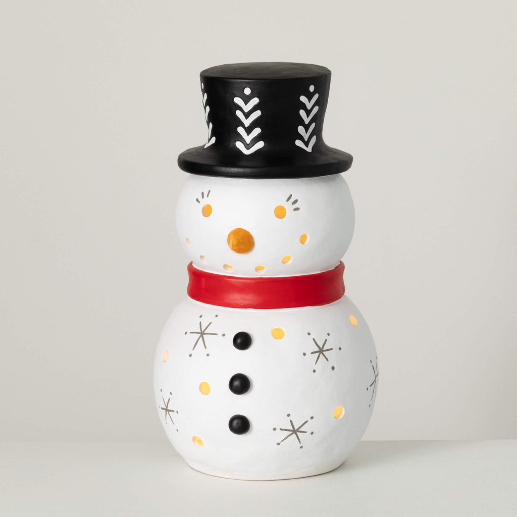 Outdoor Lighted Snowman Figure