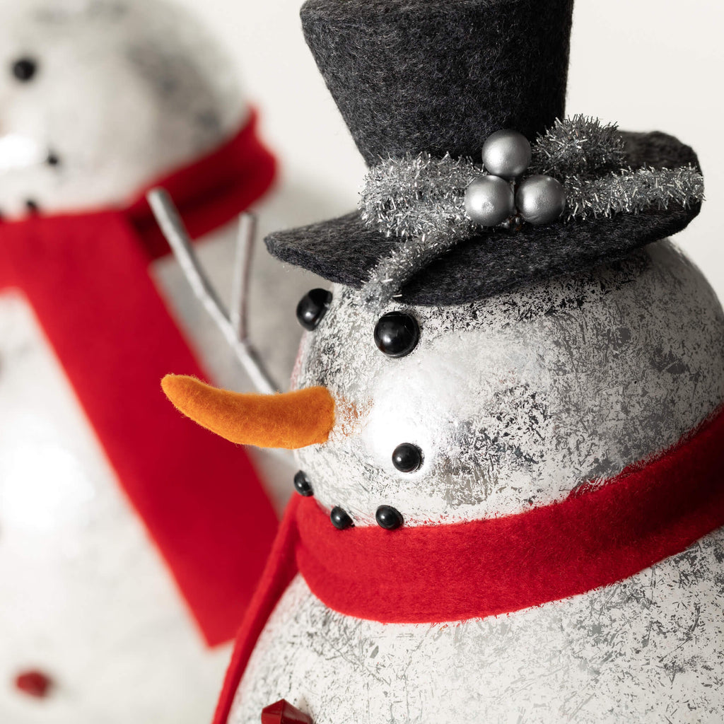 Shiny Round Snowman Figure Set