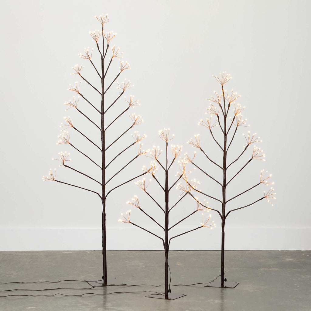 Outdoor Lighted Twig Tree Set 