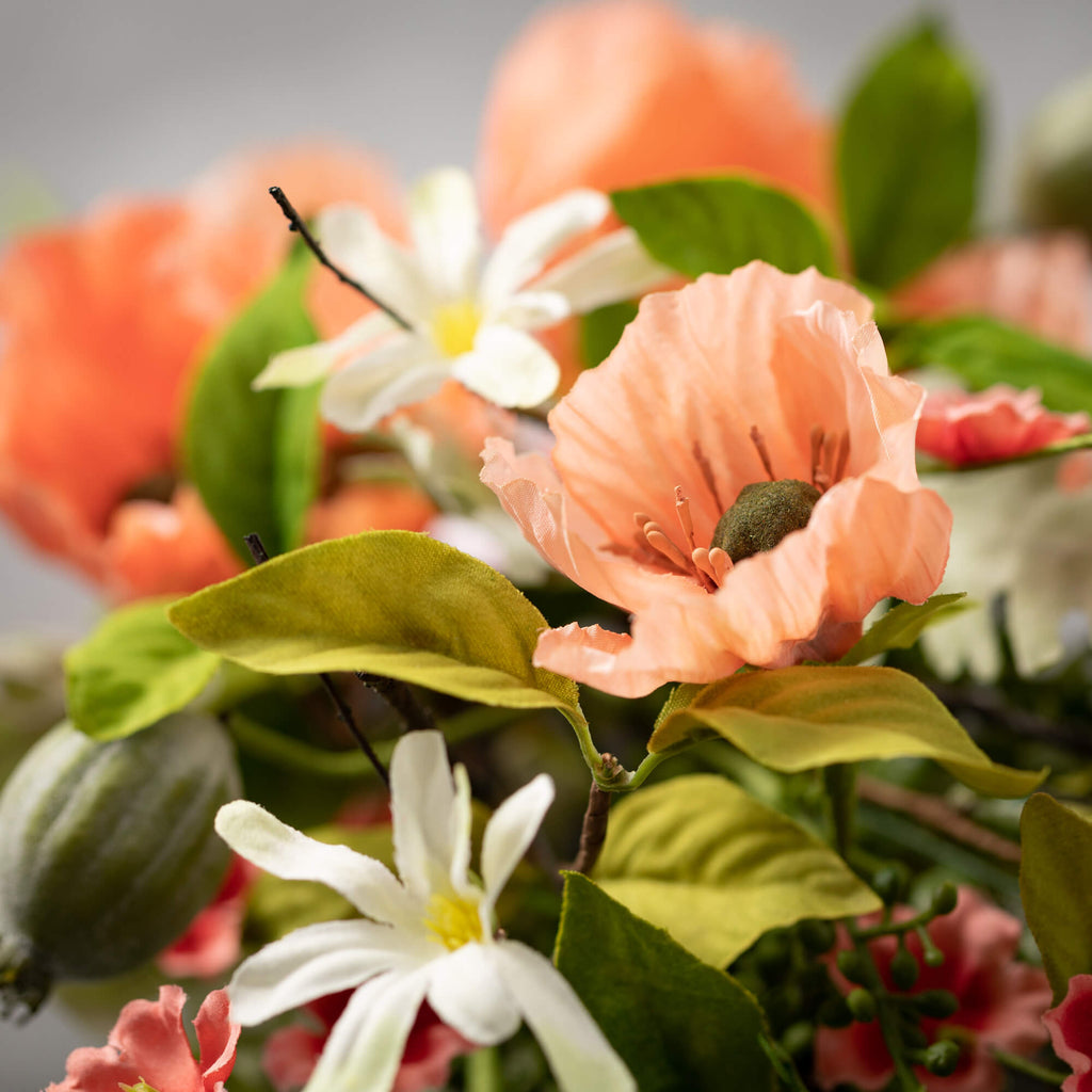 Peachy Poppy Mini Wreath      