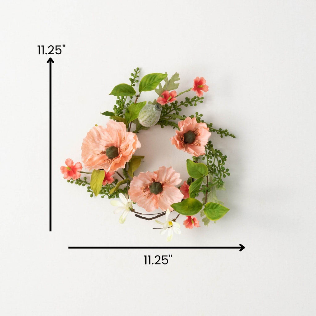 Peachy Poppy Mini Wreath      