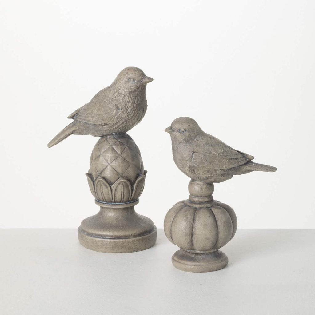 Resin Tabletop Bird Finial Set