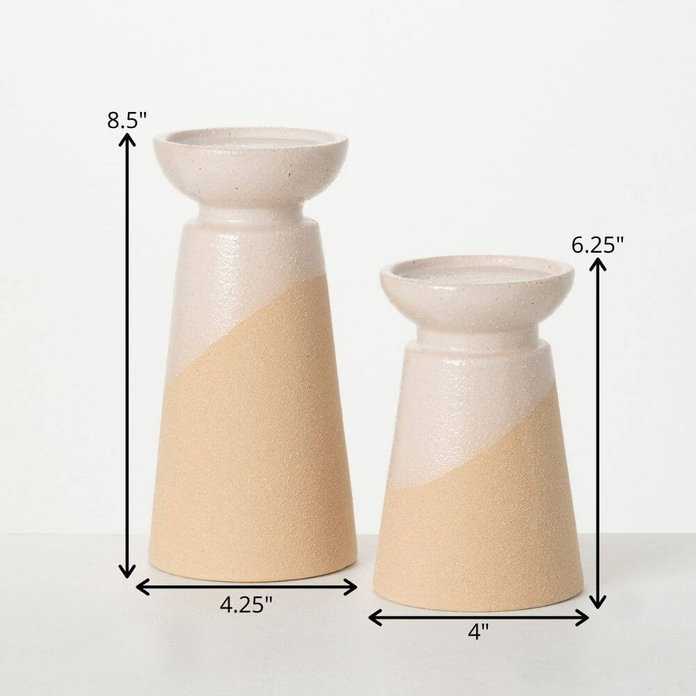 Hand-Thrown Pottery Pillar Set