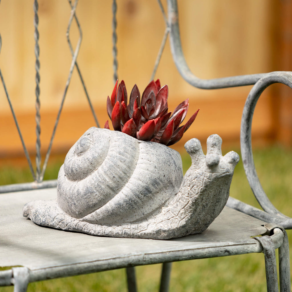 Charcoal Snail Planter        