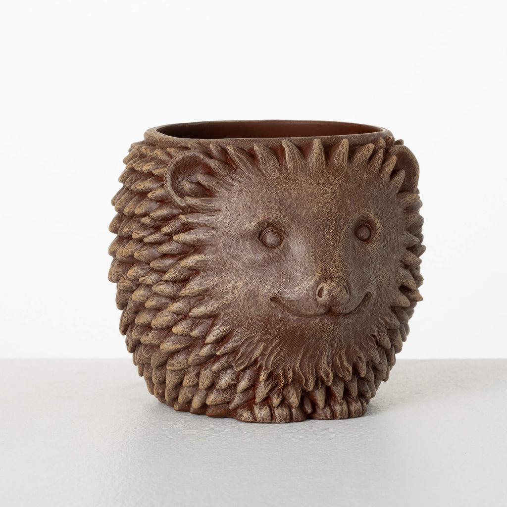 Brown Outdoor Hedgehog Planter