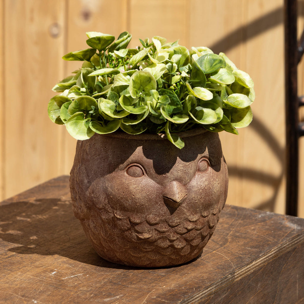 Brown Outdoor Bird Planter    