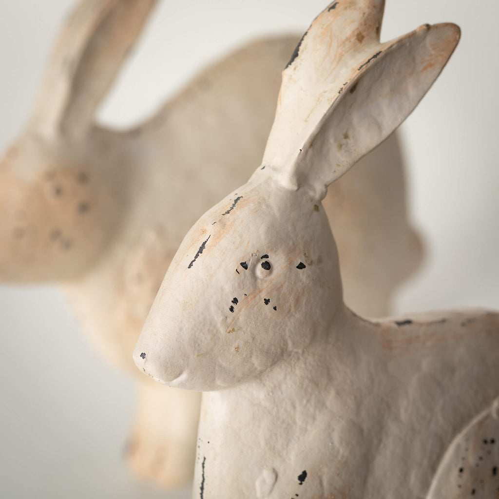 Large Rustic Bunny Figurines  